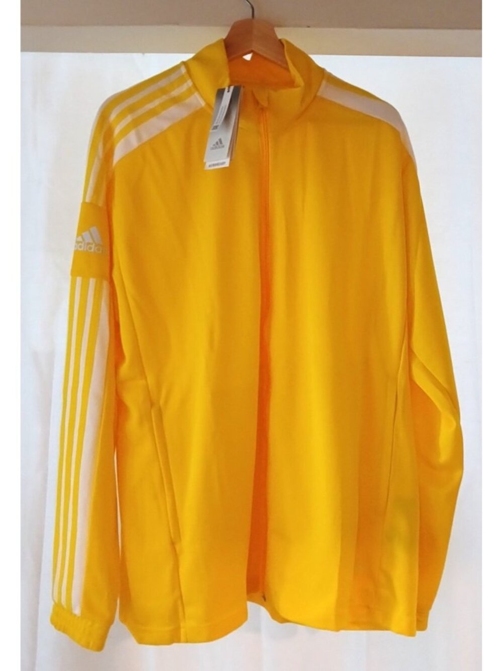 Adidas Squadra 21 NEW Zip Up Sweater Top Tracking Jacket Yellow 2XL